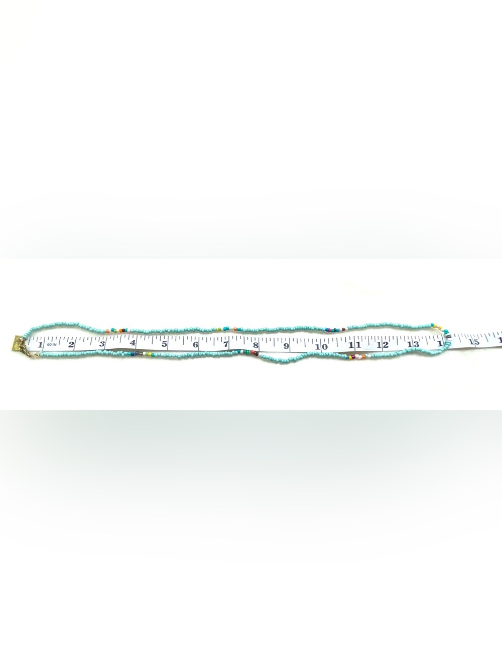 Vintage Turquoise Seed Bead Necklace with Multicolor Accent Beads - Picture 3 of 3